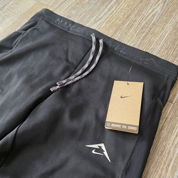 Nike Trail Lunar Ray Winterized Running Tights Pants Black White Men's Medium M - Picture 3 of 14